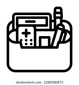 remote organizer living room line icon vector. remote organizer living room sign. isolated contour symbol black illustration