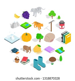 Remote place icons set. Isometric set of 25 remote place vector icons for web isolated on white background