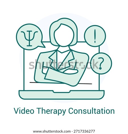 Remote Psychological Counseling vector Icon