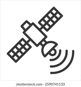 Remote Sensing Outline Icon Vector Illustration