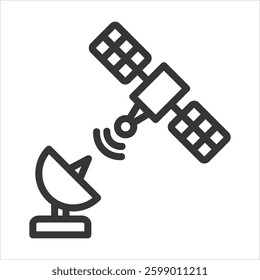 Remote Sensing Outline Icon Vector Illustration