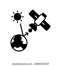 Icono de Satélite de teleobservación en vector. Ilustración