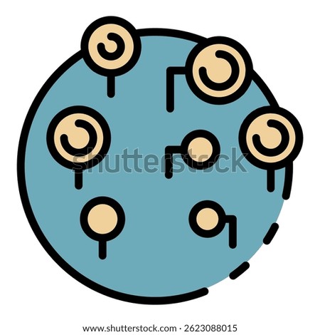 Remote sites on hosting icon. Outline remote sites on hosting vector icon color flat isolated