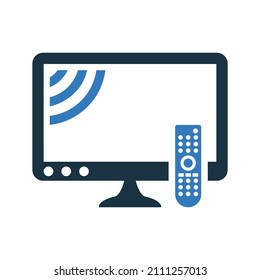 Remote, Smart, Tv Icon. Simple Editable Vector Design Isolated On A White Background.