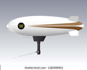 Remote substance detector airship, Isolated vector illustration.