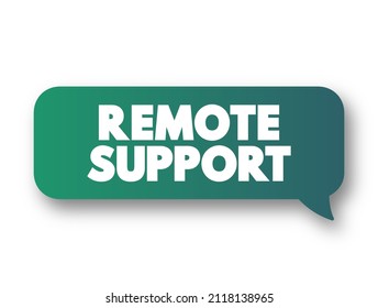 Remote Support - Action Of Providing Technical Support Once A Remote Access Connection Is Established, Text Concept Message Bubble