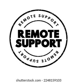 Remote Support - action of providing technical support once a remote access connection is established, text concept background
