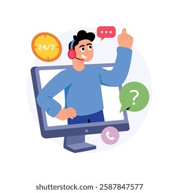 Remote Support   Concepts Style illustrations. EPS 10 File stock illustration