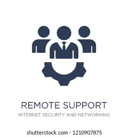 remote support icon. Trendy flat vector remote support icon on white background from Internet Security and Networking collection, vector illustration can be use for web and mobile, eps10