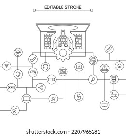 Remote Support online, Remotely access and control of computer or laptop, System administrator help of user, Computer technology concept.