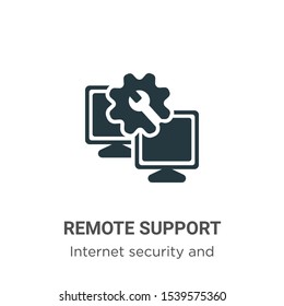 Remote support vector icon on white background. Flat vector remote support icon symbol sign from modern internet security and networking collection for mobile concept and web apps design.