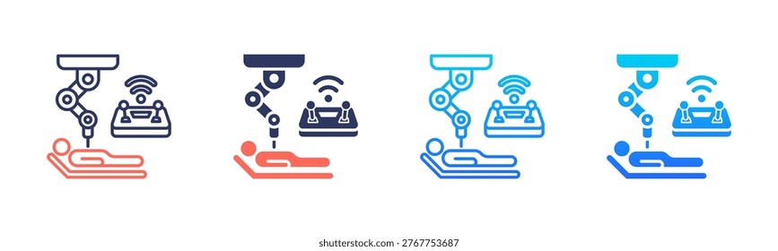 Remote Surgery icon set multiple style collection