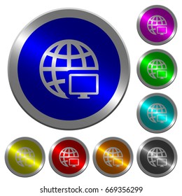 Remote terminal icons on round luminous coin-like color steel buttons