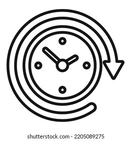 Remote Time Icon Outline Vector Office Stock Vector (Royalty Free ...