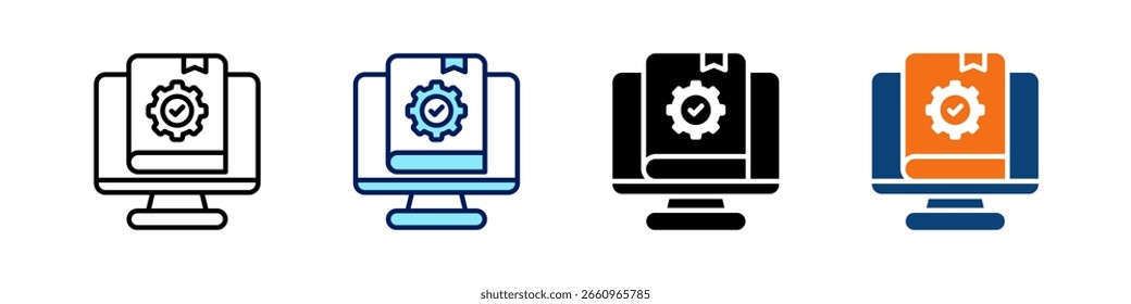 Remote Training Program All In One Icon Multi Styles Vector Set