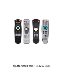 Ilustraciones de control remoto de TV establecidas en fondo transparente