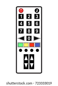 Remote tv control on white background.