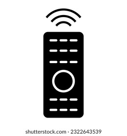 Icono de dispositivo de tv remoto, señal de televisión de medios de tecnología de control, ilustración de vector digital web .