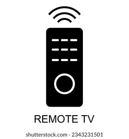 Remote tv device icon, control technology media television sign, web digital vector illustration .