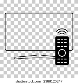 Remote tv device icon, control technology media television sign, web digital vector illustration .