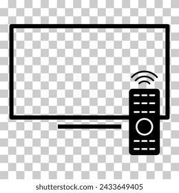 Icono de dispositivo de tv remoto, tecnología de control, signo de televisión de medios, ilustración vectorial digital web .