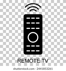 Remote tv device icon, control technology media television sign, web digital vector illustration .
