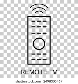 Remote tv device icon, control technology media television sign, web digital vector illustration .