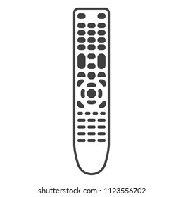 remote from a TV set on a white background