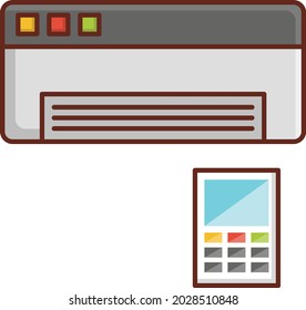 remote vector flat color icon