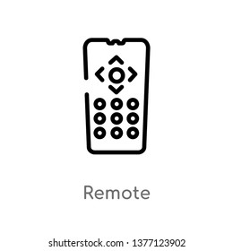 remote vector line icon. Simple element illustration. remote outline icon from smart house concept. Can be used for web and mobile