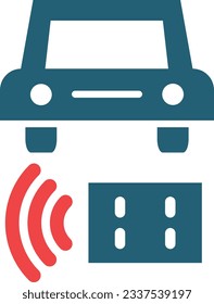 Remote Vehicle Glyph Two Color Icon For Personal And Commercial Use.
