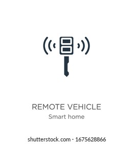 Remote vehicle icon vector. Trendy flat remote vehicle icon from smart home collection isolated on white background. Vector illustration can be used for web and mobile graphic design, logo, eps10