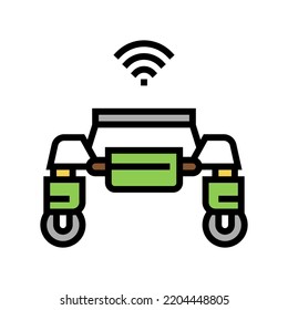 remote vehicle smart farm color icon vector. remote vehicle smart farm sign. isolated symbol illustration