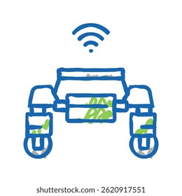 remote vehicle smart farm doodle icon sketch vector. remote vehicle smart farm sign. isolated symbol illustration