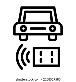 Remote Vehicle Vector Line Icon Design