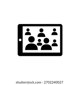 Ícone de Chamada de Vídeo Remota. Pessoas da Reunião Virtual.