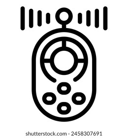 Remote videogame controller icon outline vector. Electronic peripheral. Gamepad player accessory