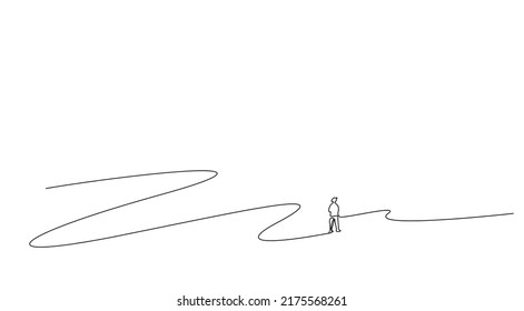 remote view of a person alone in nature