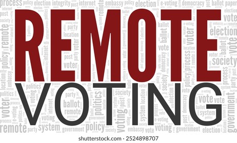 Remote Voting word cloud conceptual design isolated on white background.