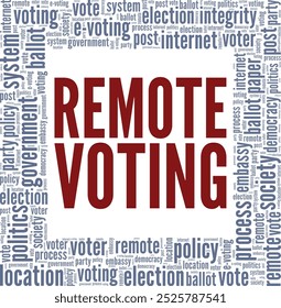 Remote Voting word cloud conceptual design isolated on white background.