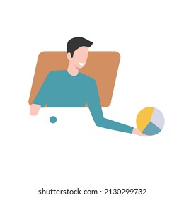 Remote work character vector illustration