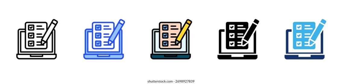 Remote Work Checklist Icon Collection With Multiple Styles
