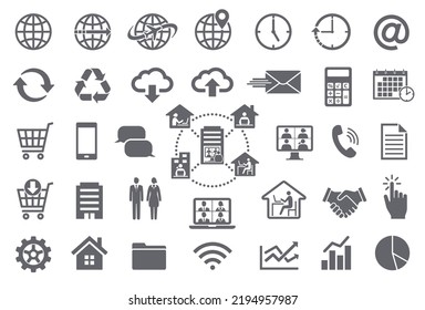 Remote Work, Digital Technology, Etc.
Various Business Icons