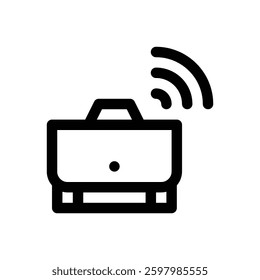 Remote work. Editable stroke vector icon.