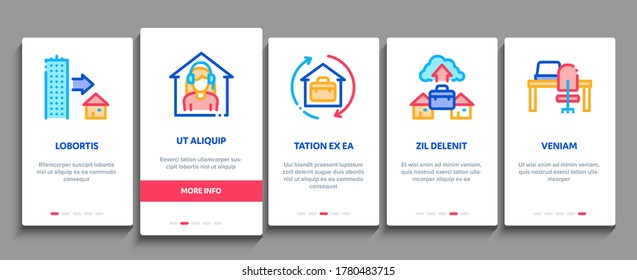 Vector de pantalla de la página de aplicación móvil de trabajo independiente de trabajo remoto. Trabajo En Casa, Trabajo En Internet Y Operador De Consultas En Línea, Teletrabajo E Ilustraciones De Conferencias