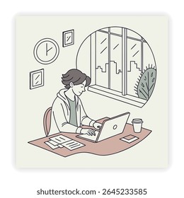 Remote Work and Freelancing Doodle Icons