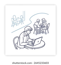 Trabajo remoto e iconos de Doodle independientes