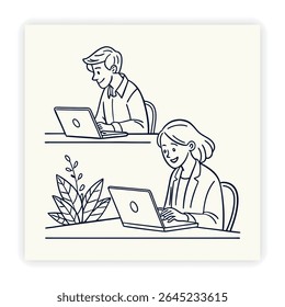 Trabajo remoto e iconos de Doodle independientes