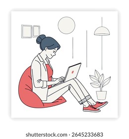 Trabajo remoto e iconos de Doodle independientes