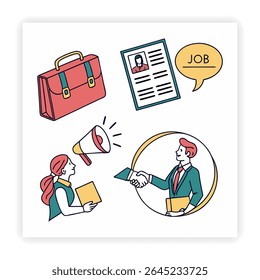Ícones de Trabalho Remoto e Doodle de Freelancing